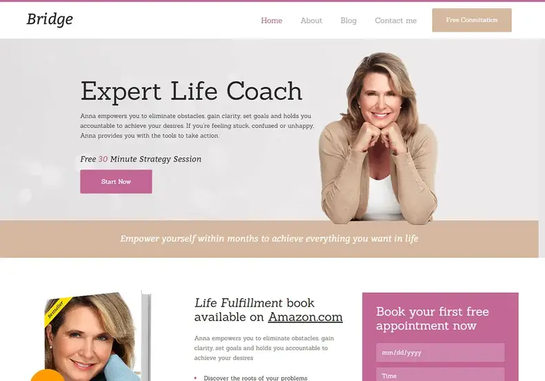 Bridge - Thème WordPress pour coach de vie