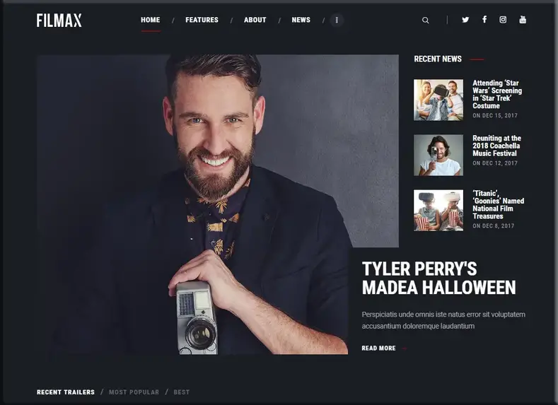 Filmax |  Tema WordPress de revista de filmes