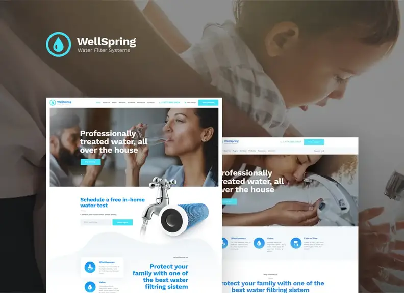 WellSpring |  Su Filtreleri ve İçme Suyu Dağıtımı WordPress Teması