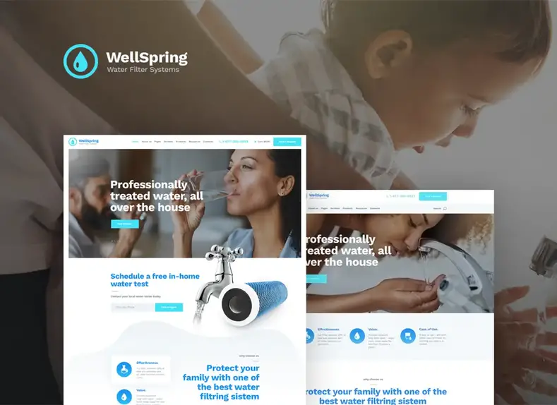 WellSpring |  Thème WordPress pour filtres à eau et livraison d'eau potable