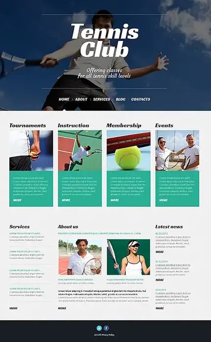 Tema WordPress de tênis
