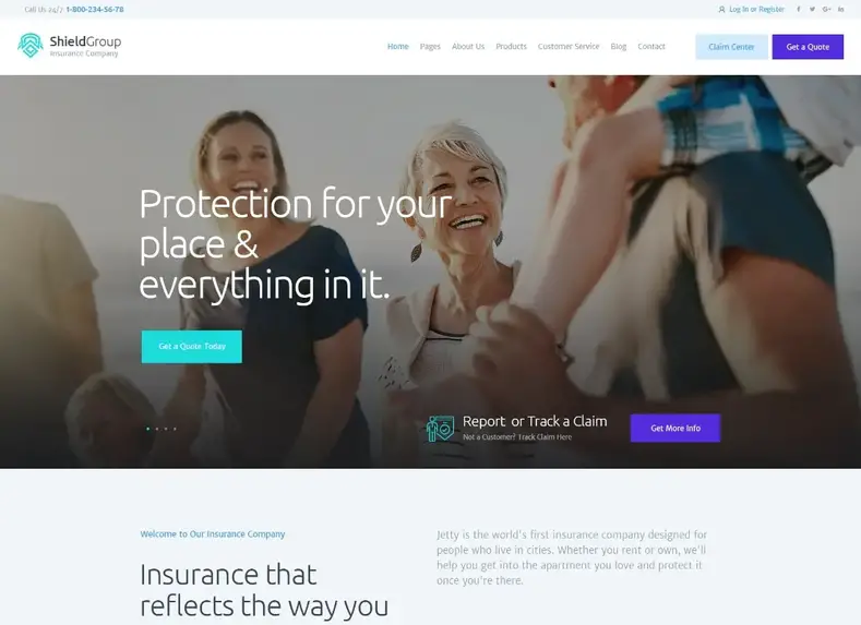Grupo Escudo |  Um tema WordPress de seguros e finanças
