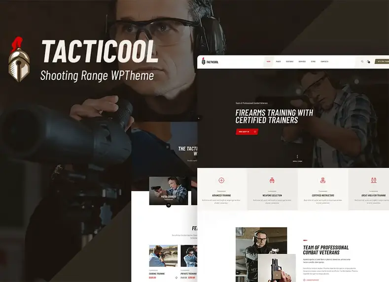 Tacticool |  Tema WordPress Loja de Armas e Campo de Tiro