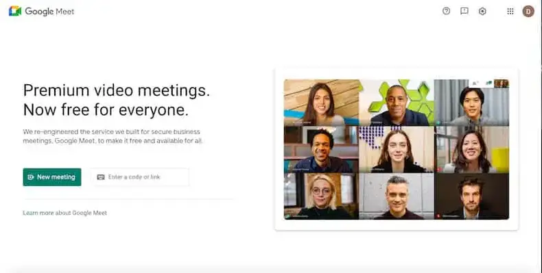 Billede af Google Meet -funktionen