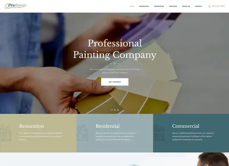 ProRange - Thème WordPress pour entreprise de peinture