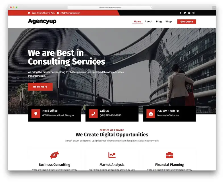 tema de negócios wordpress grátis agencyup