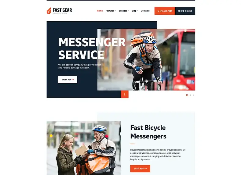 Fast Gear - Thème WordPress pour les services de messagerie et de livraison