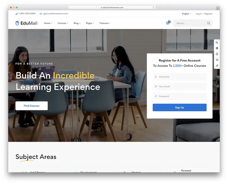 thème wordpress edumall buddypress