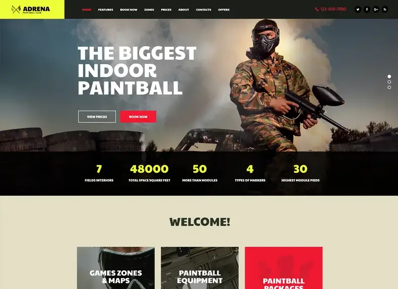 Adrena - Tema WordPress Airsoft Club & Paintball