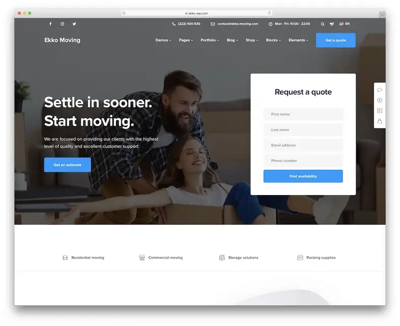 thème wordpress en mouvement ekko