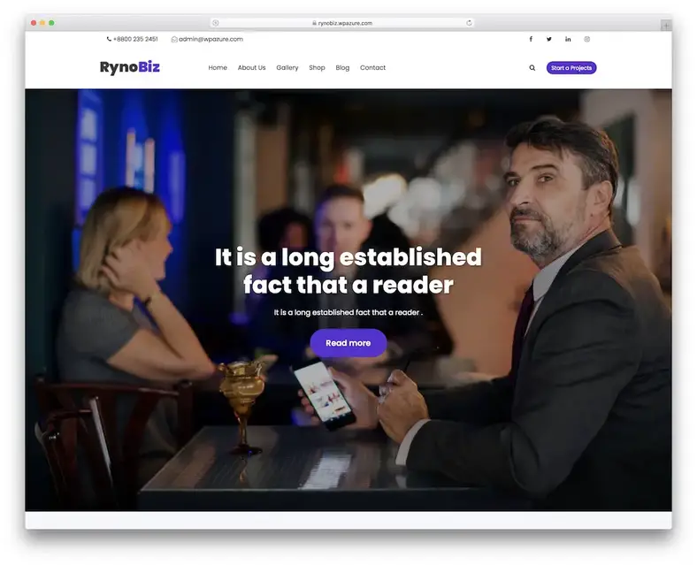 tema de negócios wordpress grátis rynobiz
