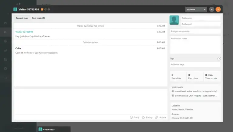 Interface de discussion Zendesk