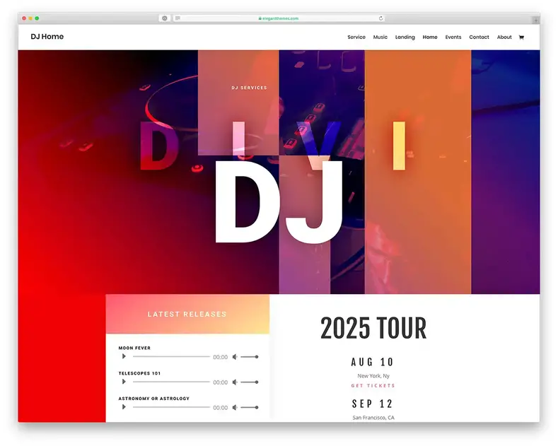 eventos musicais temas wordpress
