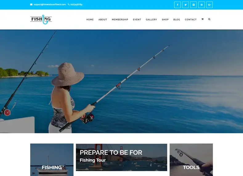 Pesca Iate Esportes Aquáticos - Tema WordPress Clube de Pesca
