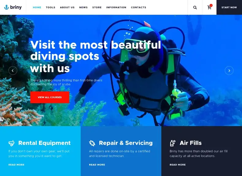 Salgado |  Tema WordPress de Escola de Mergulho e Esportes Aquáticos