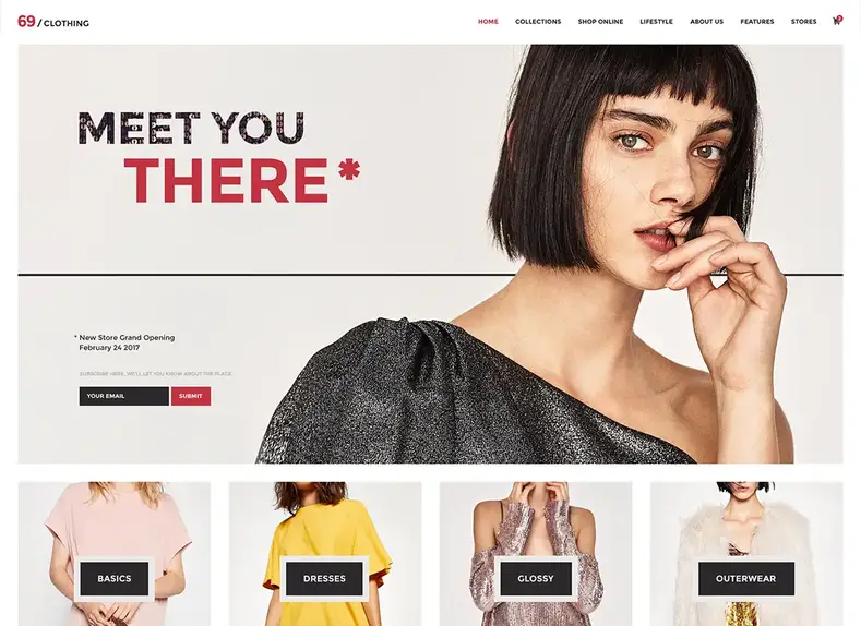 69 Vêtements |  Thème WordPress pour boutique de mode et magasin de marque