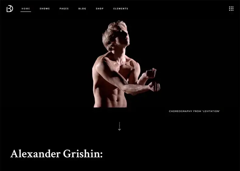 Modelo da web para site de ator bardo