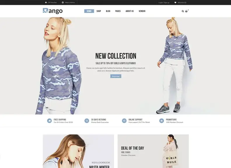 Rango - Tema WordPress WooCommerce di moda moderna