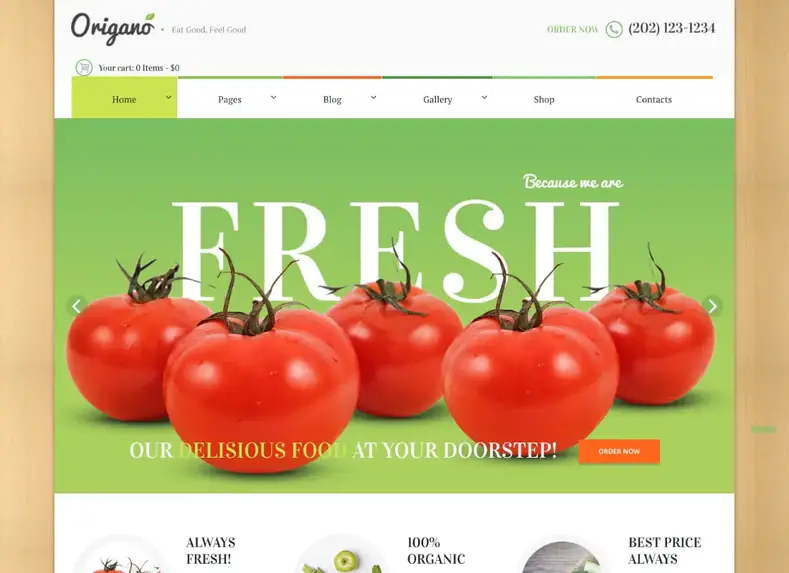 Origanum |  Tema WordPress Makanan Organik & Pertanian Ramah Lingkungan