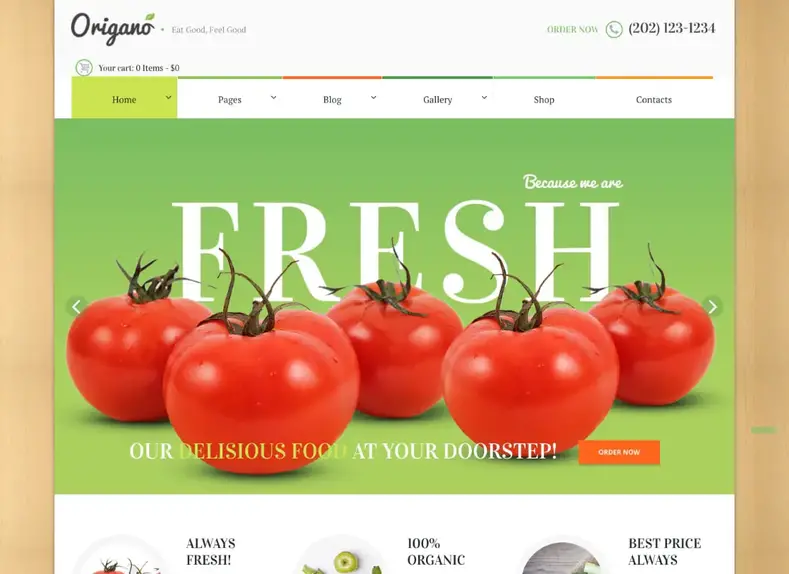 Origan |  Thème WordPress pour les aliments biologiques et la ferme verte