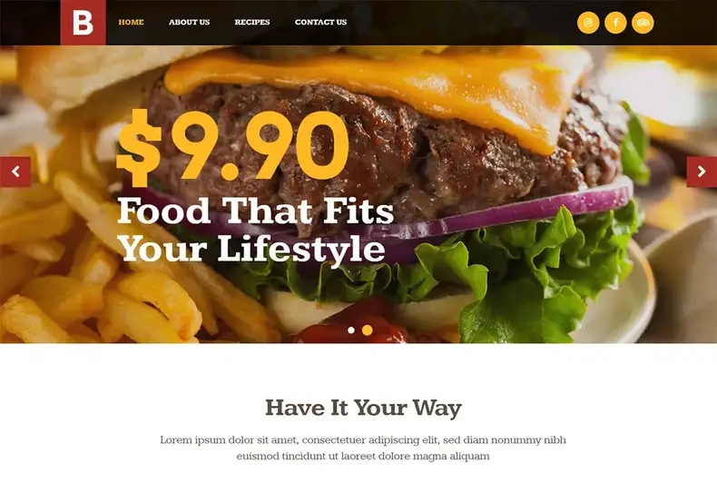 Thème WordPress pour camion de restauration Bridge