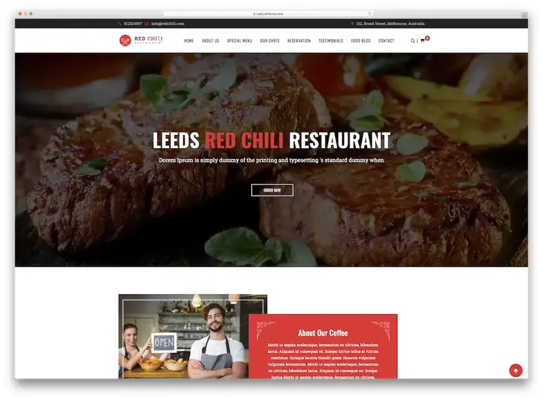 tema wordpress katering redchili