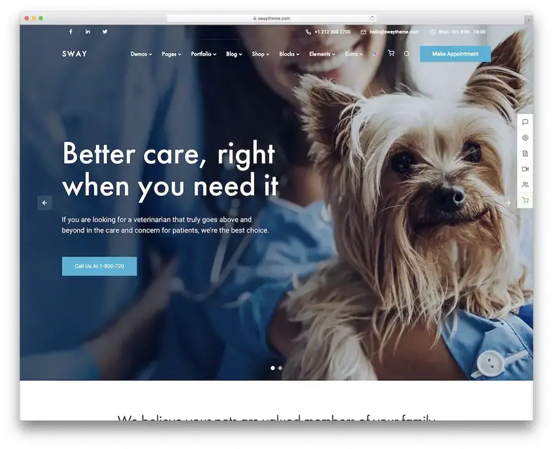 tema principale del veterinario di wordpress