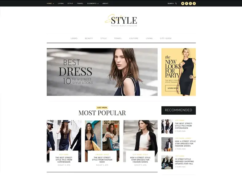 Street Style - Thème WordPress pour blog personnel sur la mode et le style de vie