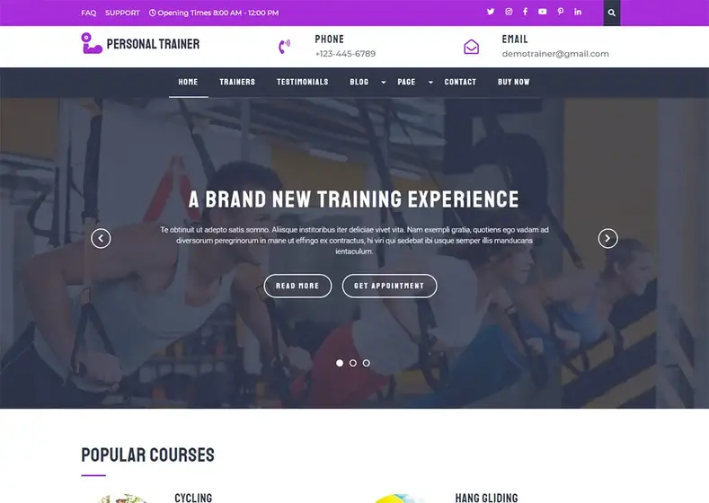 Thème WordPress pour entraîneur personnel