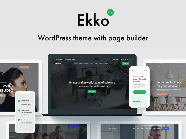 Ekko - Tema Pembuat WordPress Satu Halaman