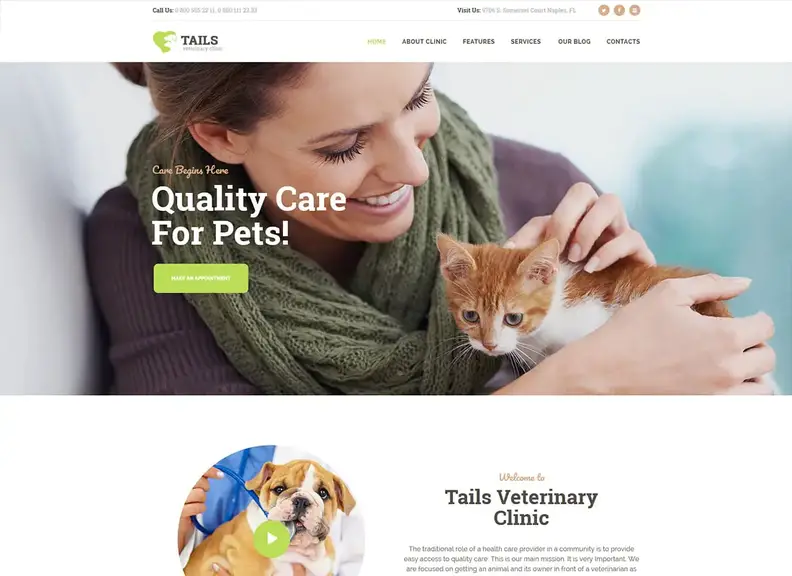 Cozi |  Clinică veterinară, teme WordPress pentru îngrijirea animalelor și animalelor + magazin