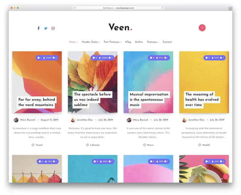 tema wordpress estilo pinterest veen