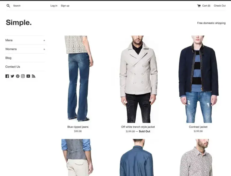 Tema simples do Shopify