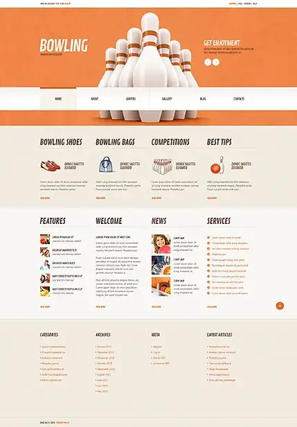 Tema WordPress responsivo de boliche
