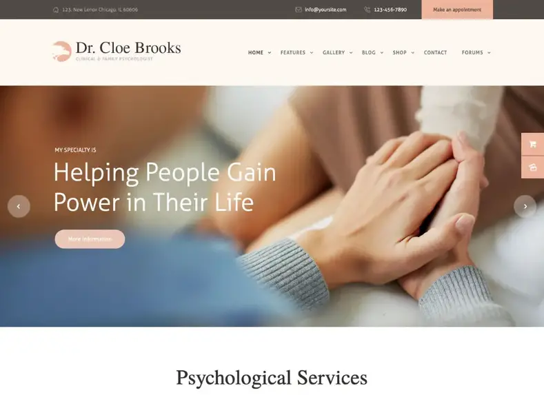 Chloe Brooks |  Tema WordPress di psicologia, consulenza e medicina + RTL