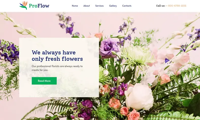 ProFlow - Tema WordPress Florist Minimal Kontemporer