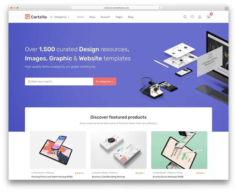 tema wordpress do mercado cartzilla