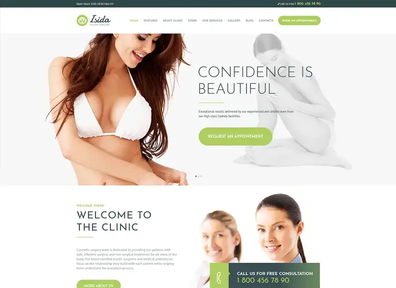 isida |  Klinik Bedah Plastik & Tema WordPress Medis