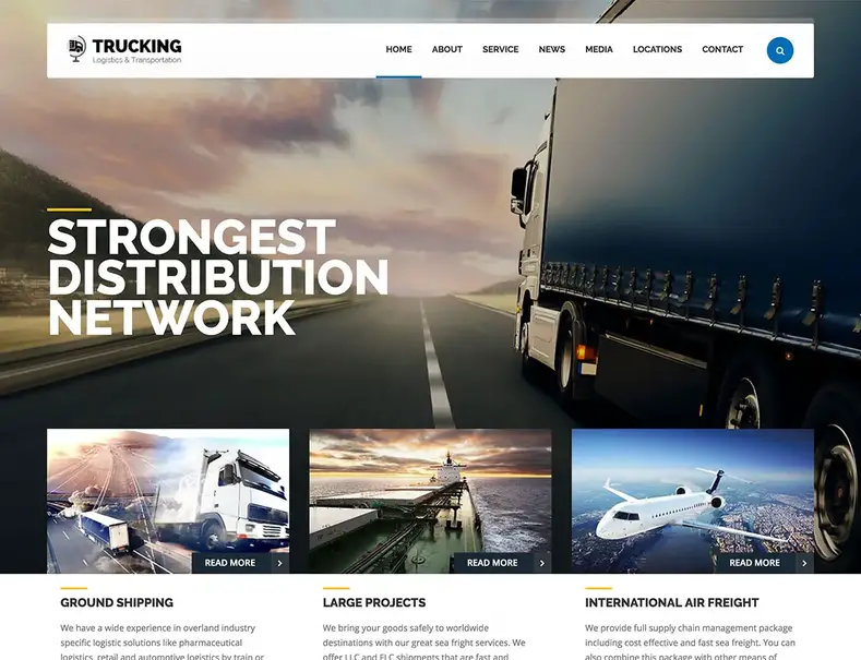 Truk-Transportasi - dan - Logistik-WordPress Theme
