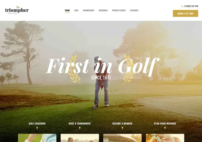 Tema Golf Triompher untuk WordPress