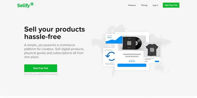 Sellfy e-kereskedelmi platform 