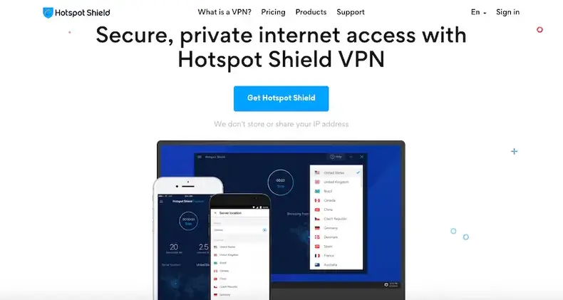 Layanan VPN Terbaik tahun 2019: Hotspot Shield