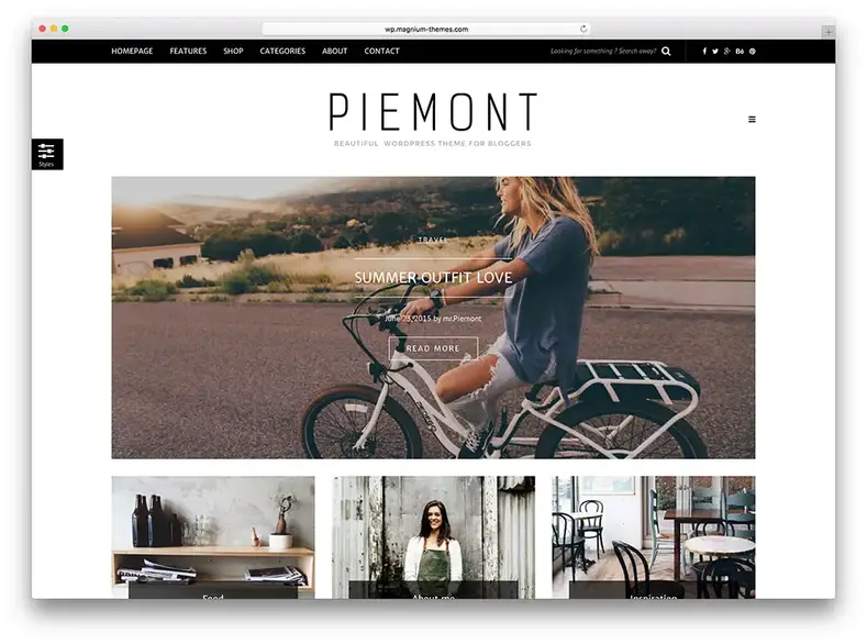Piemont - thème de blog wordpress minimal