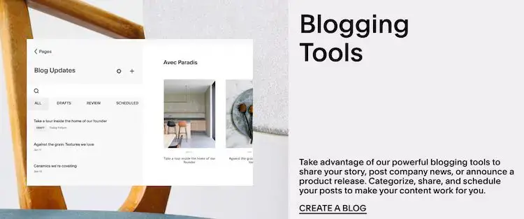 Alat blogging Squarespace