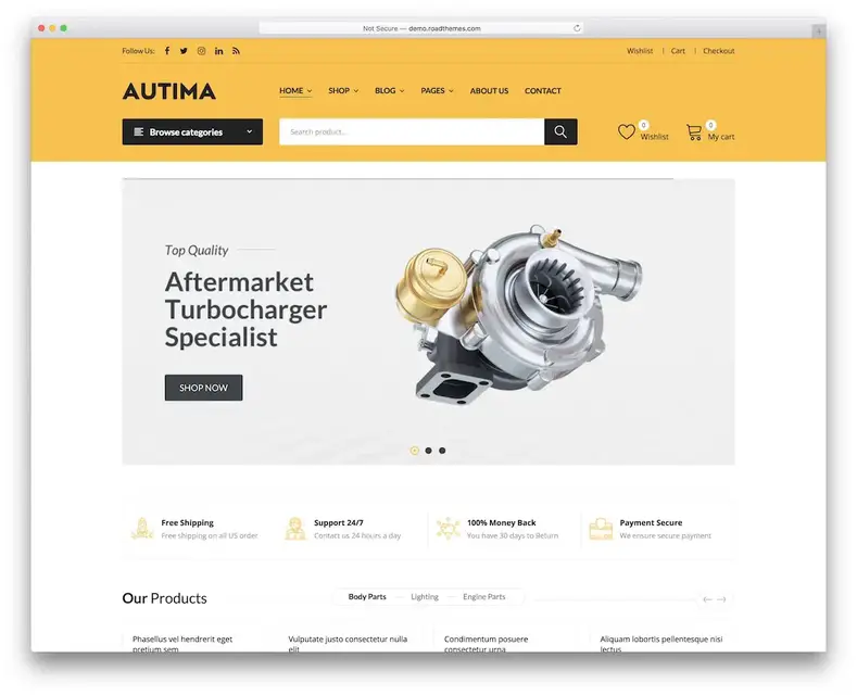 autima tema wordpress automotivo