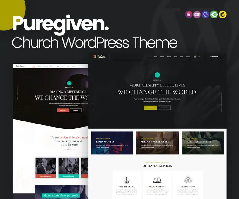tema WordPress de igreja pura