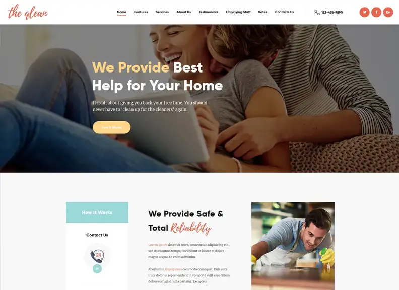 The Qlean - Tema WordPress per le imprese di pulizia