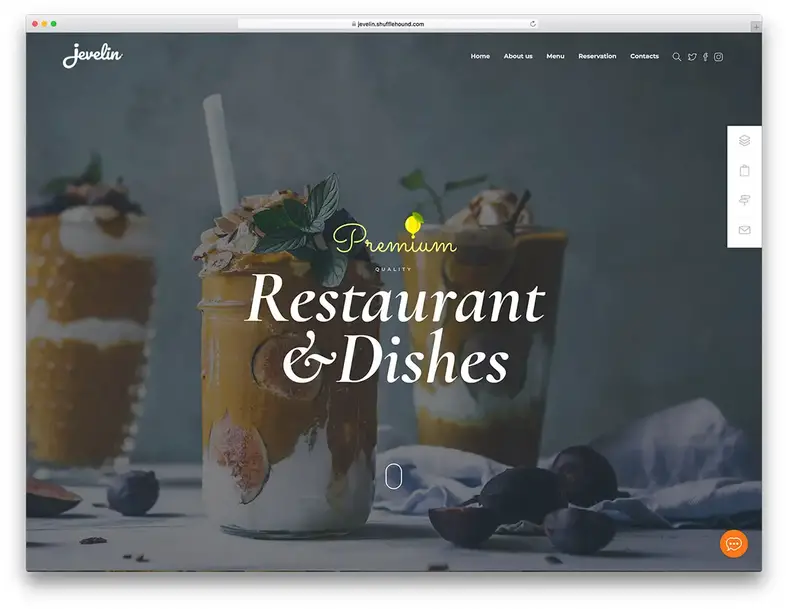 Desain WordPress untuk restoran mewah