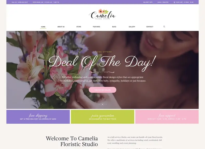 Camélia |  Un thème WordPress pour fleuriste de Floral Studio