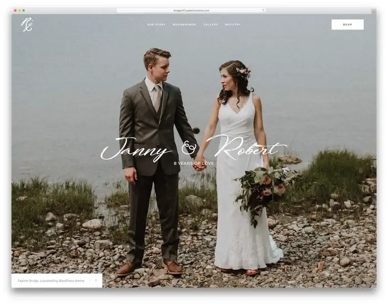 thème wordpress de pont de mariage